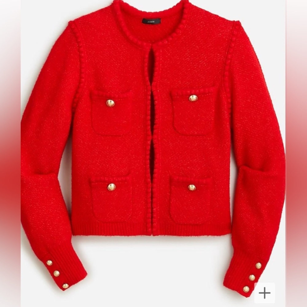 J. Crew Red Jacket with Gold Buttons